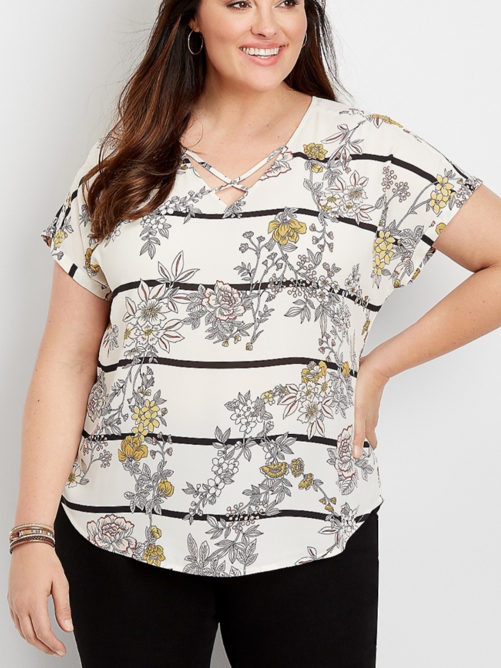 Floral strappy blouse